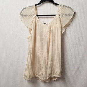Apt. 9 Women's Cream Sheer Pleated Peasant Blouse